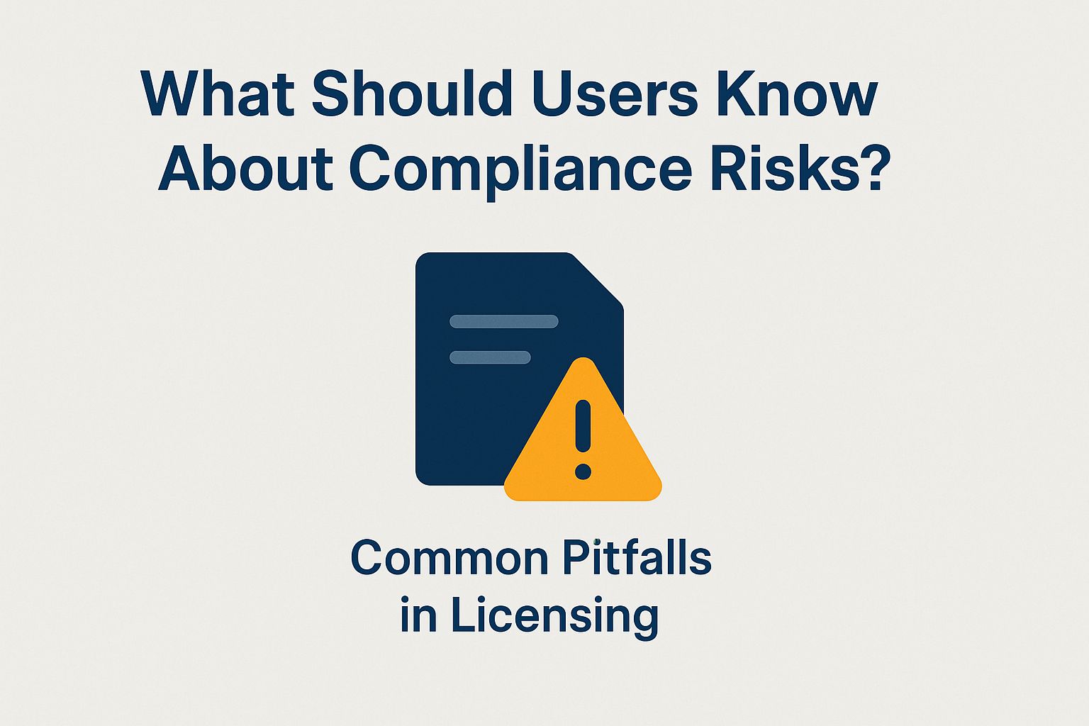 Graphic illustrating compliance risks in music licensing, featuring a warning triangle and text highlighting "Common Pitfalls in Licensing."